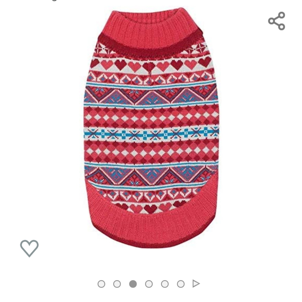 Blueberry Pet Fair Isle Sugar Coral Dog Sweater 16